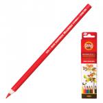 Карандаши цветные акварельные худ. KOH-I-NOOR "Mondeluz",  6 цв, 3,8мм, заточенные,европодвес,3715/6