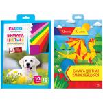Цветная бумага самоклеящаяся A4, ArtSpace, 10 л., 10 цв., в папке с европодвесом, Нбс10-10_4445