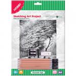 Набор для рисования скетча Greenwich Line "Осенний парк", A4, карандаши, ластик, точилка, картон, SK_14632