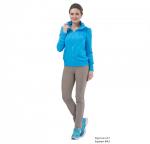 Брюки узкие, спереди фигурные карманы на молнии.