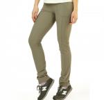 Брюки узкие, спереди фигурные карманы на молнии.