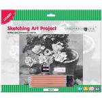 Набор для рисования скетча Greenwich Line "Цветы" , A3, карандаши, ластик, точилка, картон, SK_14614