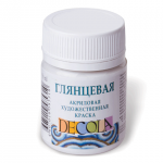 Краска акриловая "Декола", 50мл, глянцевая, белила титановые, 2928101/2928104