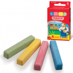 Мел цветной ПИФАГОР, НАБОР 4 шт., квадратный, 221977