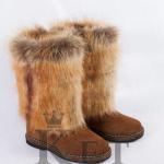 Женские унты, лиса, войлочная подошва