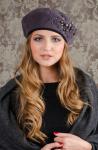 Берет женский "Жемчуг + стразы"