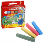 Мел цветной ПИФАГОР, НАБОР 6 шт., квадратный, 221979