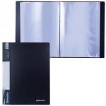 Папка  30 вклад. BRAUBERG Стандарт, черная, 0,6мм, 221600