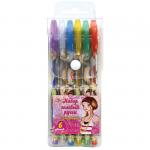 Набор гелевых ручек с блестками Девочки 6 цв. 1 мм блистер, GGR12_3190