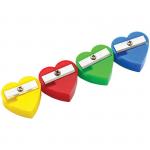 Точилка пластиковая Сердце, 1 отверстие, ассорти, SHHRT_4509