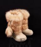 Детские унты, персик, литая подошва