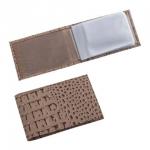 Визитница карманная BEFLER "Кайман" на 40 визиток, натур.кожа, крокодил, беж, V.30.-13, ш/к-92678