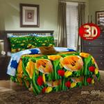 бязь ЛЮКС  "Желтые тюльпаны" 3D арт. 4547