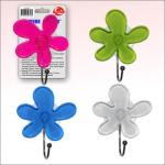 Крючок "Цветок" (на присоске)  4 цв.