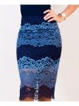 00415 Юбка из кружева сине-голубая.