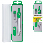 Готовальня BRAUBERG "Klasse", 3 предмета: циркуль 115мм, грифель, точилка, пенал с подвесом, 210328