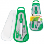 Готовальня BRAUBERG "Klasse", 3 предм: циркуль 115мм, грифель, точилка, пенал с подв., 210330