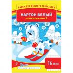 Картон белый А4 16л. немелованный в папке,  Нкн16б_6962
