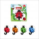 Крючок "Божья Коровка" (на присоске) 4цв.