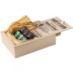 Набор эфирныхмасел Билет в баню (пихта,кедр,можж,мочало лыко)  3 масла по 15 мл в дерев.коробочке /6