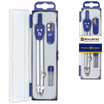 Готовальня BRAUBERG "Student Oxford", 3 предм: циркуль 140мм, грифель, точилка, пенал с подв,210332