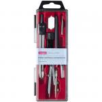 Готовальня 8 предметов, циркуль 135 мм, пластиковый футляр, 227869