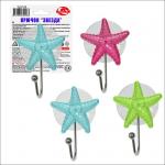 Крючок "Звезда" (на присоске) 3цв.