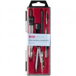 Готовальня 7 предметов, циркуль 135 мм, пластиковый футляр, 227868