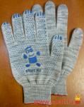 Перчатки х/б с ПВХ 4 нити, 10 класс, вес пары 50 г, серые, Батареечка, уп.5 пар, цена за пару
