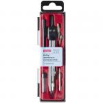 Готовальня 5 предметов, циркуль 135 мм, пластиковый футляр, 227866