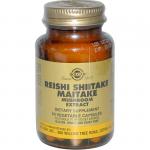 Солгар экстракт грибов рейши, шиитаке, мейтаке 50 капсул