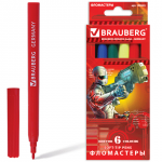 Фломастеры BRAUBERG Star Patrol,  6 цв., вент.колп., карт. упаковка, увелич. срок службы, 150543