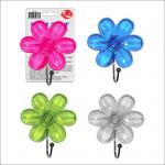 Крючок "Цветок" (на присоске) 4 цв