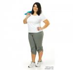 Бриджи из плащевки, прямого силуэта, с накладными карманами, пояс из полотна в рубчик