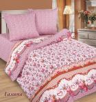 Комплект постельного белья 1,5-спальный поплин / Галина (красная)