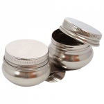 Масленка металлическая двойная с крышкой, диаметр 4,2 см., высота 2 см., DK11008