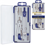 Готовальня BRAUBERG "Student Oxford", 8 предм: наполнение-1, пенал с подв, 210350