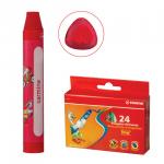 Восковые мелки утолщенные STABILO "Trio", на масляной основе, трехгранные, 24 цв., европодвес, 2624