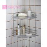 Серия FEST Нержавеющая 2-х ярусная угловая полка (2 полки 24*24*32 см).