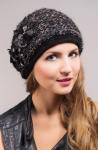 Берет женский Кожаные цветы