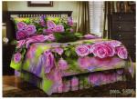Комплект постельного белья 1,5-спальный бязь 3D / Розы на воде