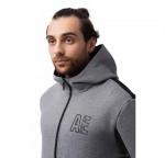 Куртка утеплённая двухцветная, на молнии с капюшоном, карманами «кенгуру», на полочке и спинке «принт»