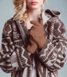 Перчатки из верблюжьей шерсти темные