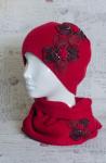 Шапка женская "Три гипюровых цветка"