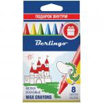 Мелки восковые Berlingo "Замки" 08цв., картон. уп., европодвес, WX_00108