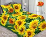 Комплект постельного белья 1,5-спальный бязь 3D / Подсолнухи