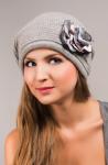 Берет женский "Опаловая роза" 2-х слойный