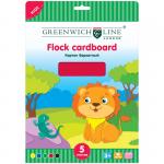 Картон бархатный A4, Greenwich Line, 5 л., 5 цв., в папке с европодвесом, Fc4-07690