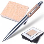 Набор GALANT "Prestige Collection": ручка, визитница, бежевый "крок.кожа", подар.кор., 141381