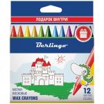 Мелки восковые Berlingo Замки 12 цв., картон. уп., европодвес, WX_00112